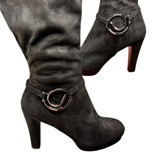 New Impo Women's Black Knee-High Boots Comfortable 4”Heel Sexy - Picture 5 of 9